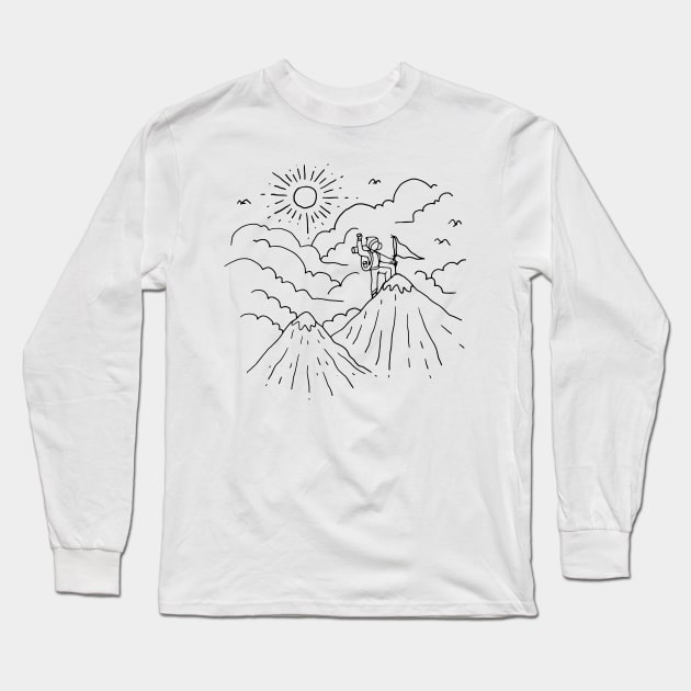 Mountain Hiker (for Light) Long Sleeve T-Shirt by quilimo